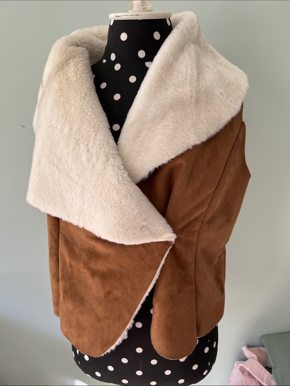 NWOT RolyPoly - Faux-Suede Shearling Jacket with Cream Collar
